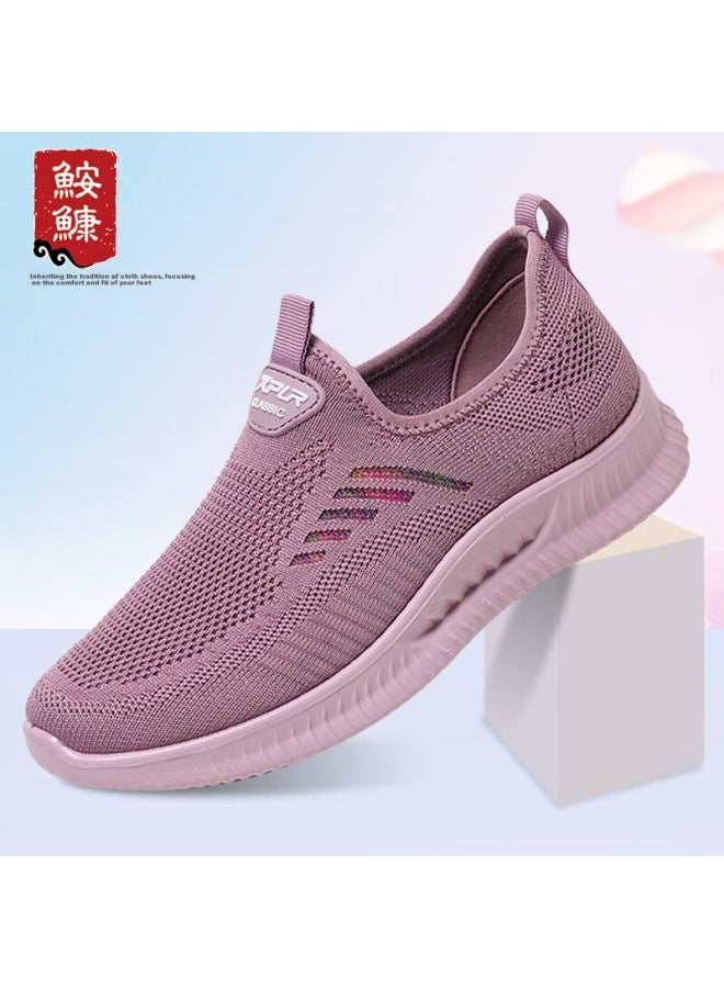 Anglerfish Angler Spring And Autumn Old Beijing Cloth Shoes Breathable Mother Shoes One-step Casual Women's Sports Shoes Ak67807 Pink 40 - Image 1