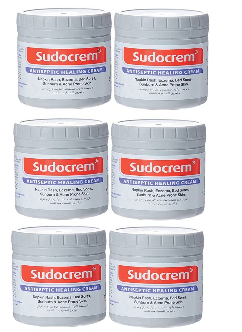 Sudocrem (Pack of 6) Antiseptic Healing Cream To Protect Rash And Surface Wound - 250g 