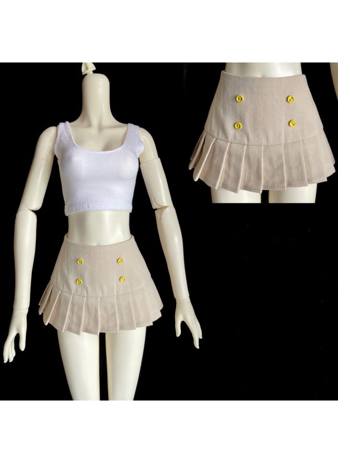Generic - 1\3bjd Handmade Doll Ye Loli 60CM Doll Fashion Casual Clothes Vest Pleated Skirt-Color:1 Little Love-shaped Skirt-Height:4 Points BJD Size - Image 1