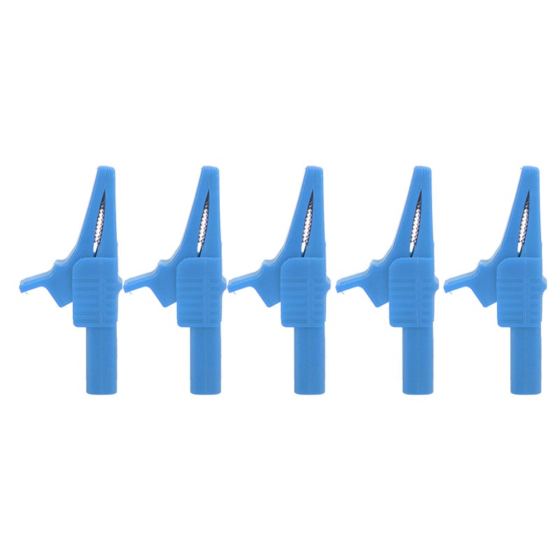 5pcs J.60039 Safety Test Clips Multifunction Safety Type Test Clamp with 4mm Socket for Electronic InstrumentsBlue - Image 2