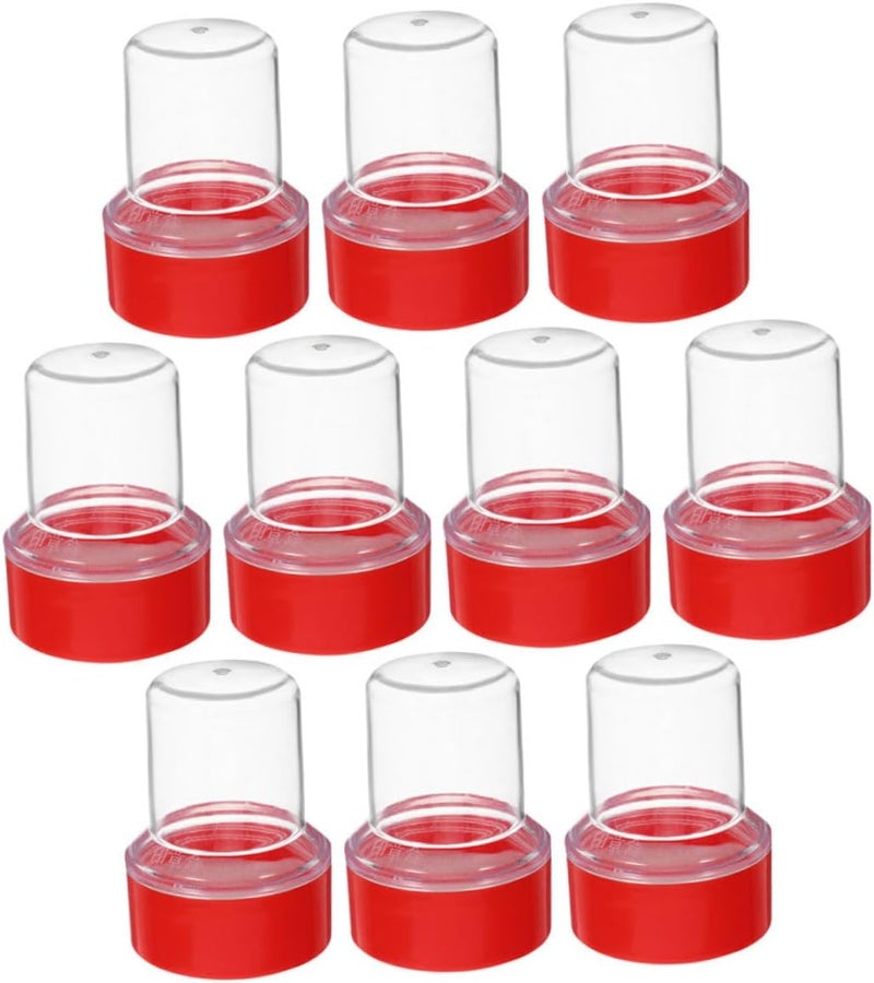 CONGARTENO 10pcs Round Stamp Holder Box Portable Stamper Storage Case Plastic Seal Organizer for Office and Craft Use - Image 1