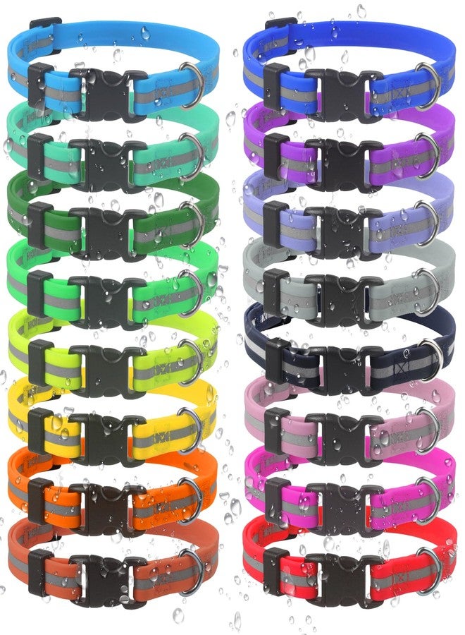 YOY 16 Pcs Waterproof Puppy Whelping ID Collars, Anti-Odor Soft PVC with Reflective Stripe Litter Collars Baby Dog ID Bands Pet Identification for Newborn Pets Cats Kitten - Image 1