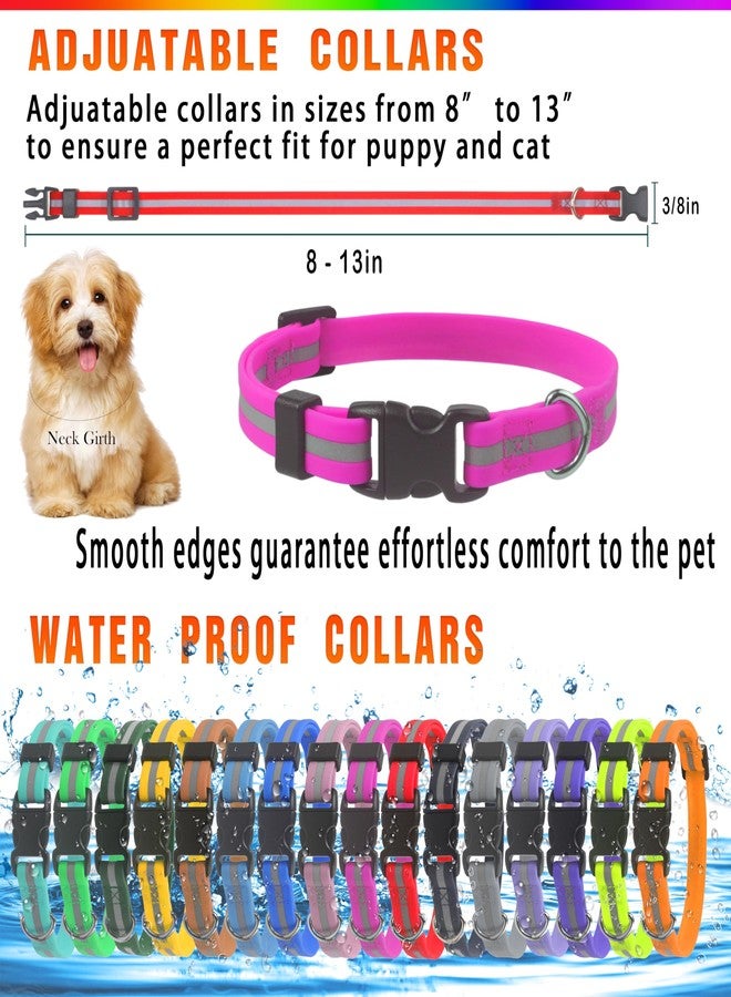 YOY 16 Pcs Waterproof Puppy Whelping ID Collars, Anti-Odor Soft PVC with Reflective Stripe Litter Collars Baby Dog ID Bands Pet Identification for Newborn Pets Cats Kitten - Image 3