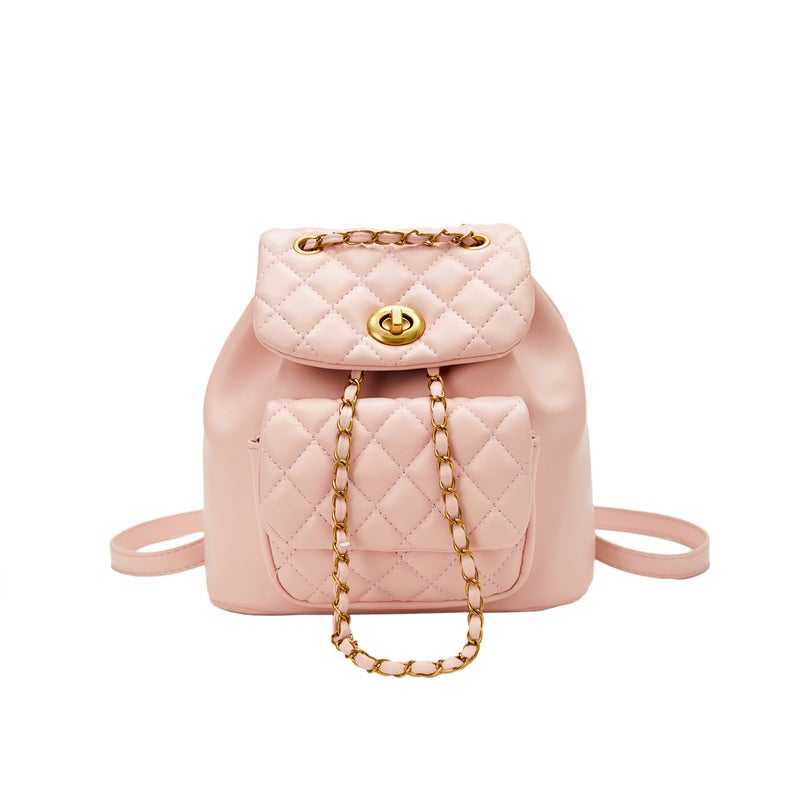 2024 Tweed Style Fashion Rhombus Backpack Bag New Fashion Chain Bucket Bag Casual Women'S Bag Ins - Image 1