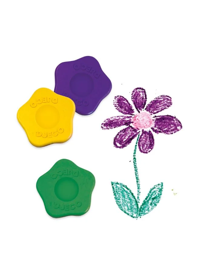 DJECO 12 Flower Crayons For Toddlers