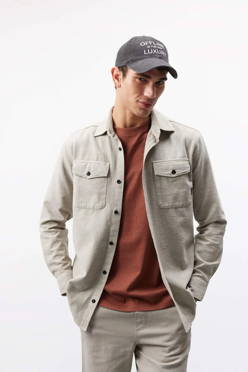 ديفاكتو Regular Fit Cotton Long Sleeve Shirt