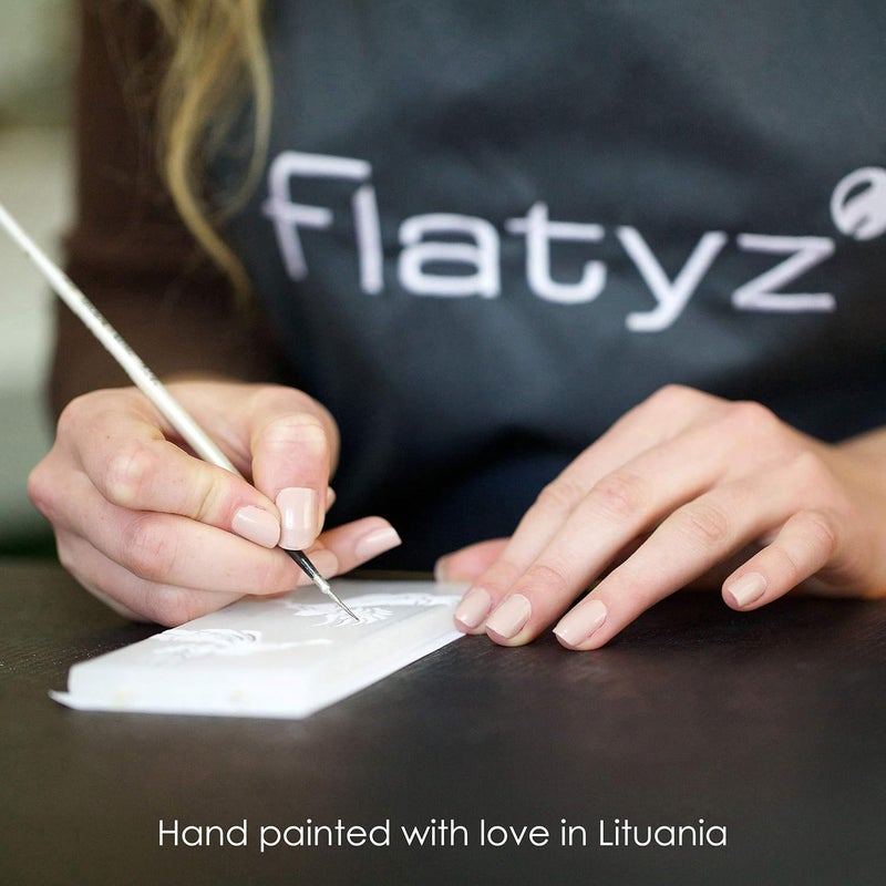 Flatyz Hand Painted Flat Candle | Unscented, Dripless, Smokeless, Decorative | Glass of Wine | Double Wick with Metal Base | Unique Gift Idea and Home Décor Accent - Image 4