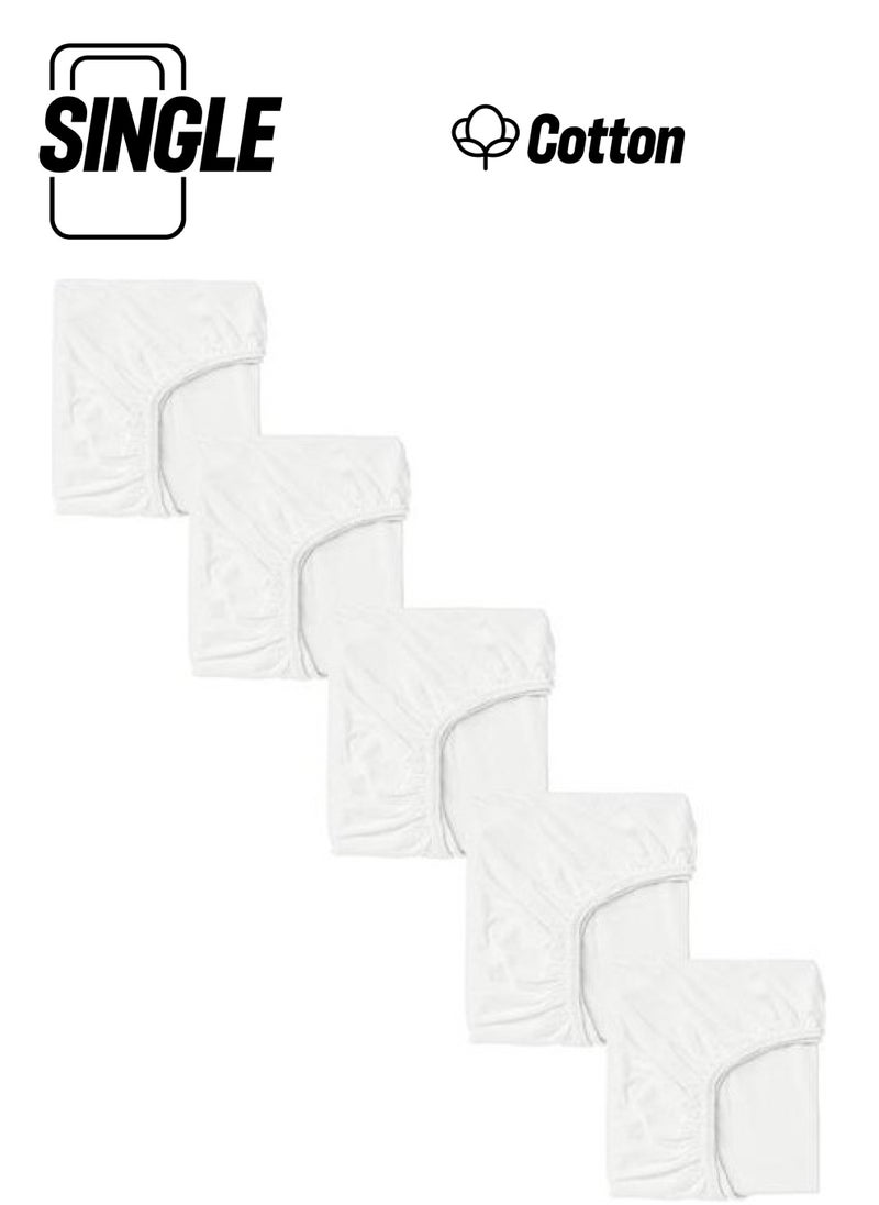 Cotenconcept 5 قطع شراشف قطنية ومرنة 40 x 80 سم قطن مشطًّ  - Image 1