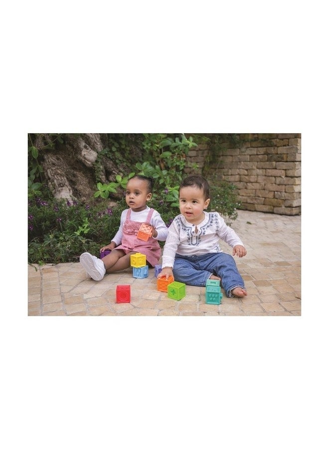 Edushape Edushape Pop Soft Baby Blocks - Set of 10 Textured Numbered Stacking Blocks for Building & Development - Soft Blocks for Babies 6-12 Months with Bright Colors that Snap Together to Encourage Learning - Image 3