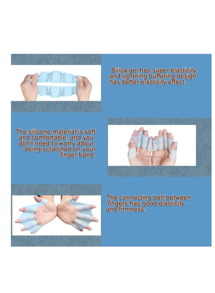 Silicone Swimming Gloves Swimming Fins Equipment Fins Hand Webs Palm Finger Frog Webs Water Training Waterproof Fitness Paddling Aerobics Snorkeling Unisex Size M Suitable For Teenage Women - Image 2