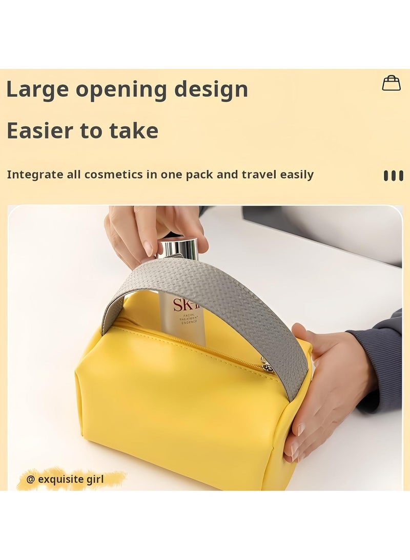 عام حقيبة تجميل محمولة بيد، ذات سعة كبيرة، بألوان حلوى، مثالية للسفر، وسهلة الحمل، وجميلة، لتخزين مستحضرات التجميل. - Image 4