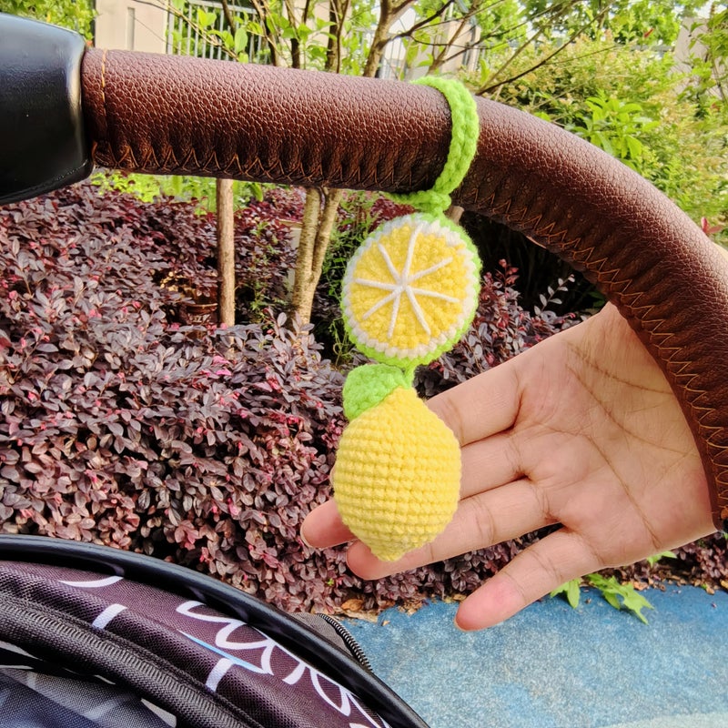 Mshion Car Rear View Mirror Hanging Accessory  Cute Lemon Car Accessories  Crochet Car Decor  Hand Knitted Car Mirror Hanger - Image 5