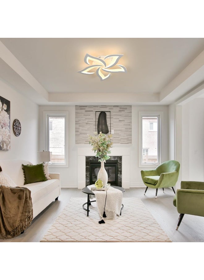 Modern Dimmable LED Ceiling Light 35 Watt Acrylic Petal Creative Chandelier for Bedroom Living Room Dining Room Corridor