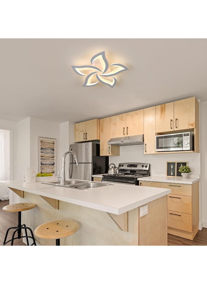 Modern Dimmable LED Ceiling Light 35 Watt Acrylic Petal Creative Chandelier for Bedroom Living Room Dining Room Corridor