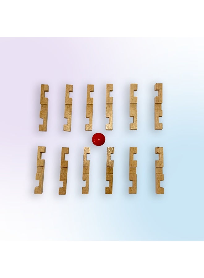 أحجية خشبية على شكل كرة سجن تيك تاك - Image 2