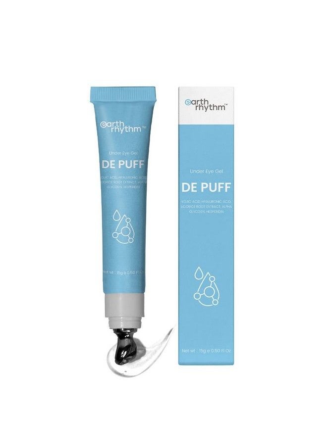 Earth Rhythm - Depuff Under Eye Gel With Cooling Massage Roller For Dark Circles Puffy Eyes And Finelines; Enriched With Kojic Acid Hyaluronic Acid; For Men & Women 15 Gm - Image 1