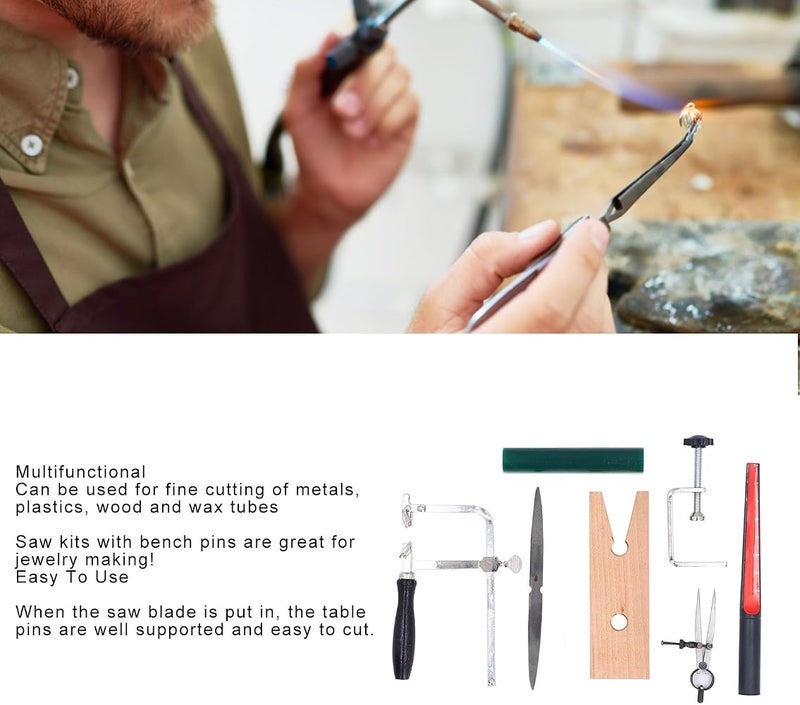 gernie Jewelry Wax Ring Making Casting Tool Kit, Jewelers Ring Wax Carving Tools Wax Ring Sizer Wax Tube File Jewelry Ring Saw Frame with Blades Jewelry Making Supplies - Image 4