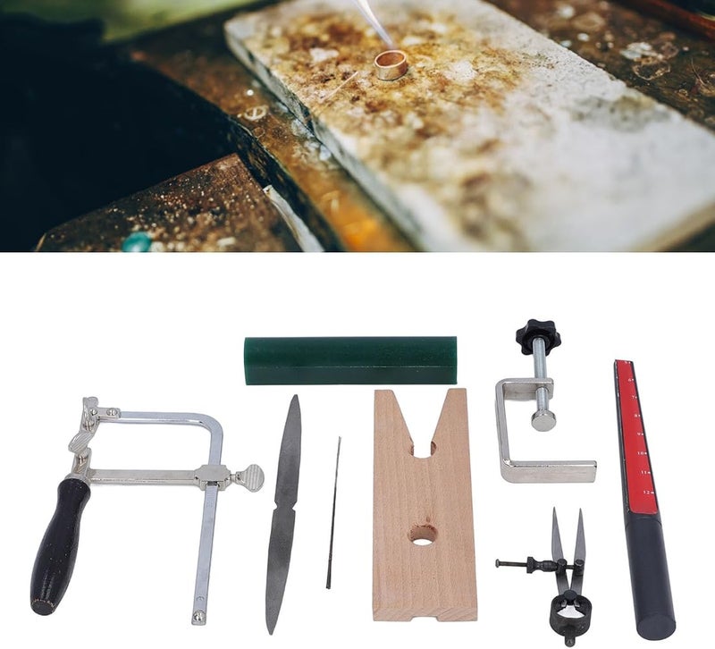 gernie Jewelry Wax Ring Making Casting Tool Kit, Jewelers Ring Wax Carving Tools Wax Ring Sizer Wax Tube File Jewelry Ring Saw Frame with Blades Jewelry Making Supplies - Image 3