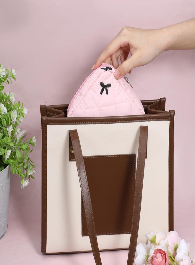 Tweruna Period Bag for Teen Girls, Sanitary Napkin Storage Bag with Bow Design, Cute Menstrual Pad Bags with Zipper, Tampon Holder for Purse, Feminine Product Bags (Pink - Image 5