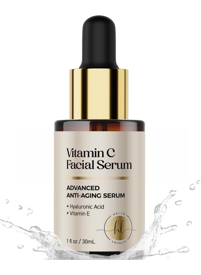 Hello Lovely! - Vitamin C Face Serum - Anti Aging Facial Skin Serum with Vitamin C, Hyaluronic Acid, Vitamin E & More, Brightening Serum for Dark Spots, Fine Lines & Wrinkles, Face Serum for Skin Care - 1 Fl Oz - Image 1