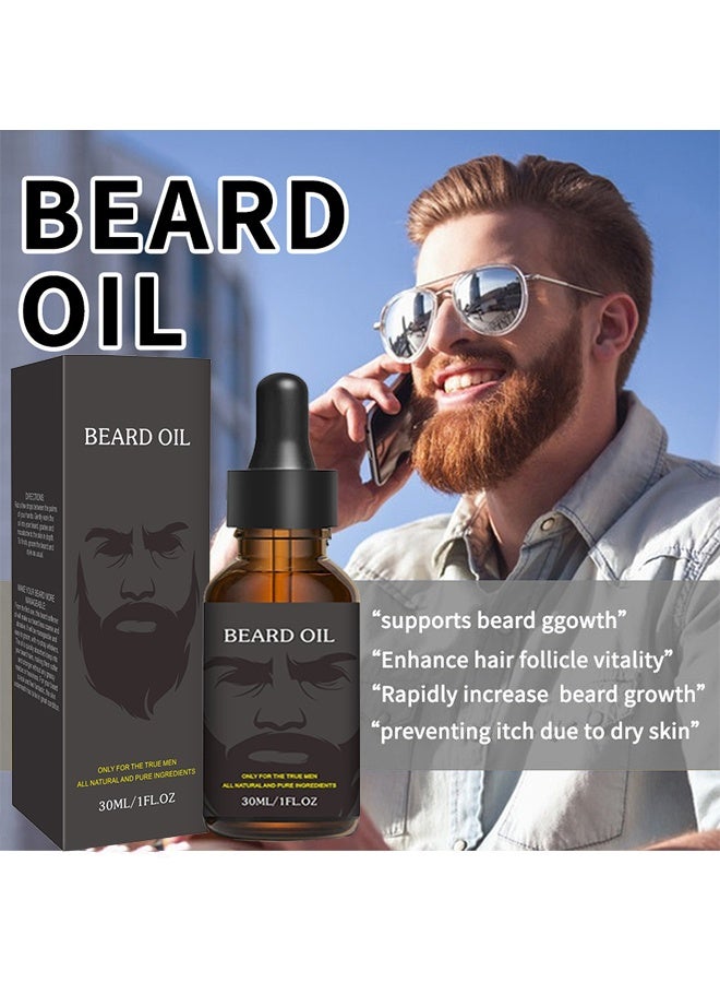Beard Oil, Pure Natural Beard Growth Oil, Beard Moisturizing Softener, Beard Growth Products for Patchy Beard, Fathers Day, Perfect Gifts for Men Husband Boyfriend Dad, with Green Tea Scent (30 ml) - Image 5