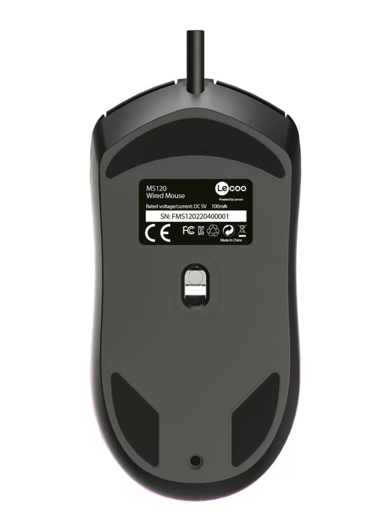 lecoo Wired Optical Gaming Mouse with RGB LED Lighting, 2400 DPI and 4 Buttons in Black - Muted Colorful Lights for Computer and Laptop, Personal and Office Use, Ergonomic and Stylish Design  - Image 4