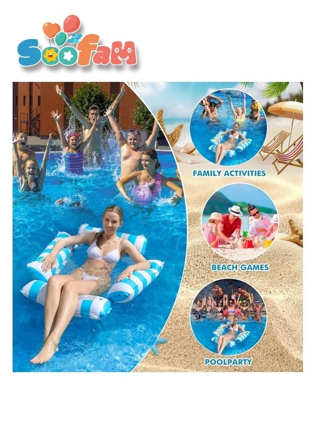Soofam - Pool Floats Adult Size, Inflatable Pool Float for Swimming Pool Accessories,Pool Lounger Sofa Portable Floating Water Hammock Swimming Pool Chair for Outdoor, Beach - Image 1