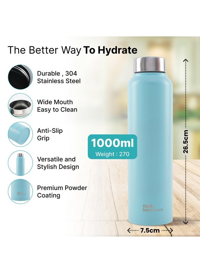 The Better Home Stainless Steel Water Bottle 1 Litre | Leak Proof, Durable & Rust Proof | Non-Toxic & BPA Free Steel Bottles 1+ Litre | Eco Friendly Stainless Steel Water Bottle (Pack of 10) - Image 3