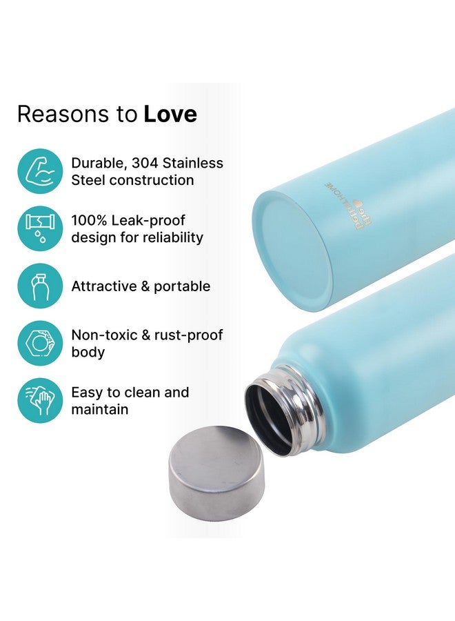 The Better Home Stainless Steel Water Bottle 1 Litre | Leak Proof, Durable & Rust Proof | Non-Toxic & BPA Free Steel Bottles 1+ Litre | Eco Friendly Stainless Steel Water Bottle (Pack of 10) - Image 2