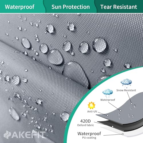 AKEfit Outdoor Waterproof and Weatherproof Hot Tub Cover 85 x 85 inch fit 84 x 84 or 83 x 83 or 82 x 82 or 7 ft x 7 ft Square SPA 600D Heavy Duty Cover Protectors Protective Cover Cap - Image 2
