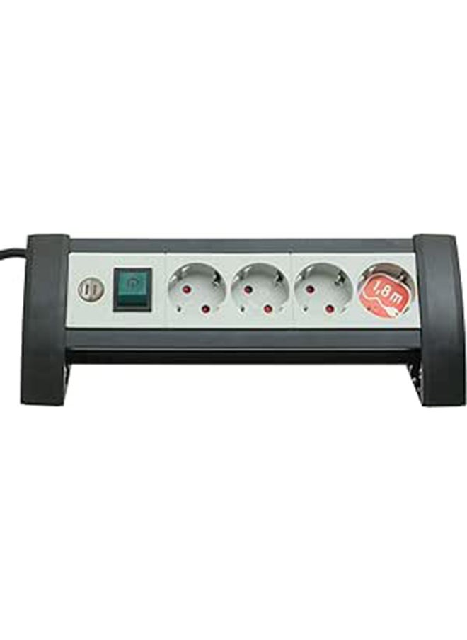 Brennenstuhl Brennenstuhl Premium Officeline Extension Socket 4way Black/grey 