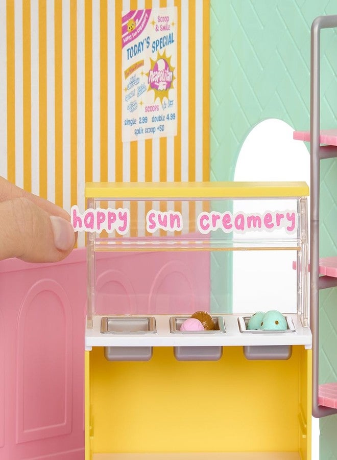 MGA's Miniverse MGA’s Miniverse Make It Mini Spaces Starter Pack Pink, Buildable Custom Scene with Panels, Floor, Furniture, Wallpaper, Surprise Ingredients, NFC Card & Display, Ice Cream & Pizza Shop Themes- 566212 - Image 5