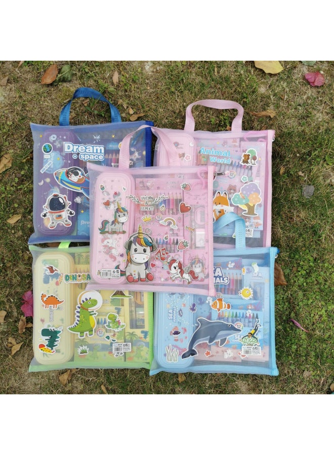 HJ Children's Gift Student Stationery Suit Gift Box School Supplies Pencil Case Pencil Practical Animal Stationery Gift Bag - Image 3