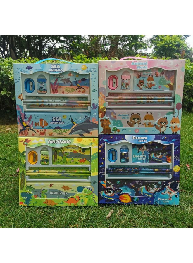 HJ Children's Gift Student Stationery Suit Gift Box School Supplies Pencil Case Pencil Practical Animal Stationery Gift Bag - Image 1