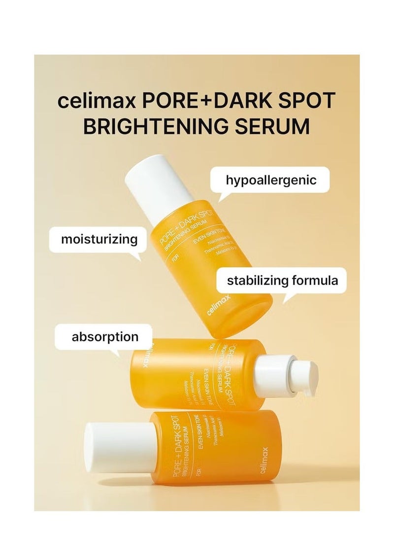 Celimax Pore+Dark Spot Complete Brightening Skincare Set | Brightening Pad + Serum + Cream + Cica Sunscreen SPF50+ PA++++ - Image 2