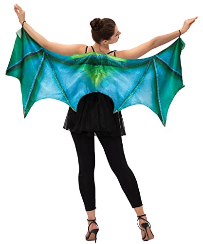 Seasons Halloween Women Dragon Cape Wings,Green or Purple (One Size Fits Most) (Green) - Image 3