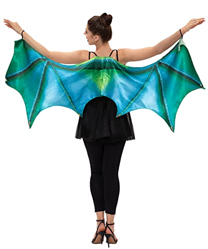 Seasons Halloween Women Dragon Cape Wings,Green or Purple (One Size Fits Most) (Green) - Image 2