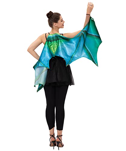 Seasons Halloween Women Dragon Cape Wings,Green or Purple (One Size Fits Most) (Green) - Image 4
