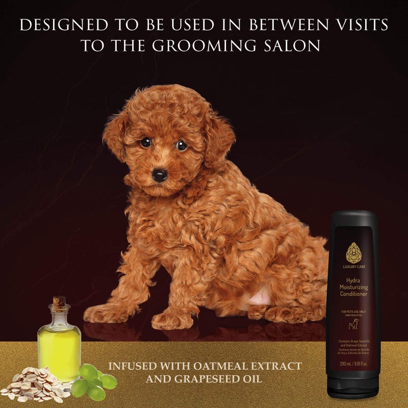 Hydra Luxury Care Moisturizing Pet Conditioner | Provides Softness & Brilliance to Coat | Contains Grape Seed Oil & Oatmeal Extract for Extra Moisture & Shine | Great for Both Dogs & Cat ? 290ml - Image 3