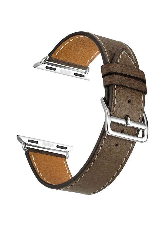 NIBEMINENT Official Genuine Leather Smartwatch Band Light Brown - Image 2