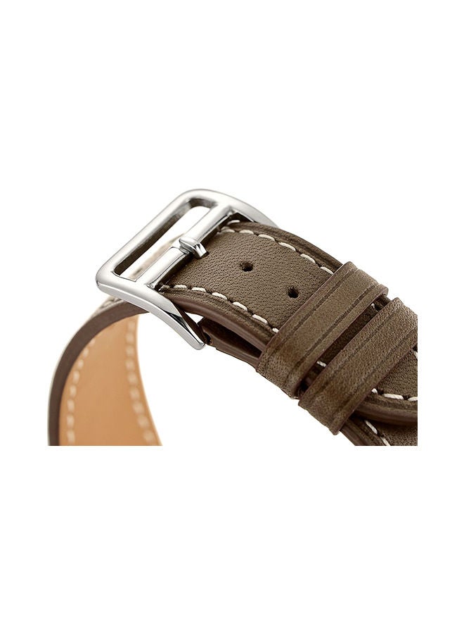NIBEMINENT Official Genuine Leather Smartwatch Band Light Brown - Image 5