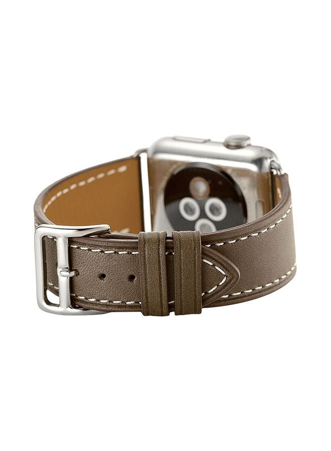 NIBEMINENT Official Genuine Leather Smartwatch Band Light Brown - Image 4