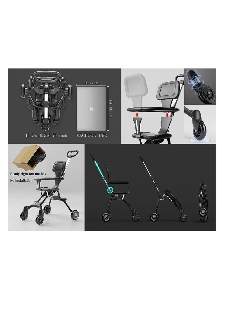 Lightweight Stroller Convenience Stroller with 360 Degree Rotational Seat Baby Toddler Stroller for Travel Multi Position Recline Ultra Compact Fold & Airplane Ready Travel Stroller - Image 3