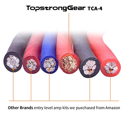 TOPSTRONGGEAR 4ga Amp Kit - 4 Gauge AWG Amplifier Wiring Kit for Car Subwoofers Speakers Audio System, Complete Amp Installation Kit with 20ft Power Ground Cable, RCA Cables, Fuse Holder, Speaker Wire - Image 5