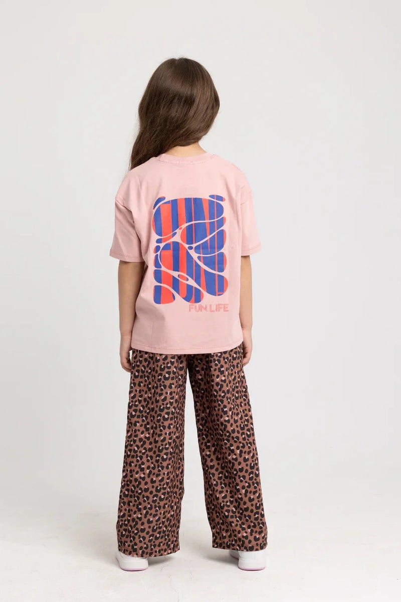 بلاي مور للجنسين "ORIGINAL FUN LIFE" Short-Sleeved تيشيرت – Dusty وردي - Image 4