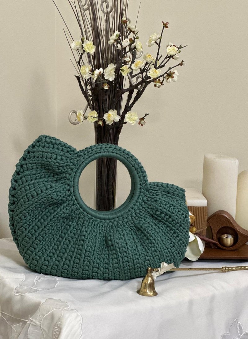 Teal Bag Low & High Edges with Round Handle