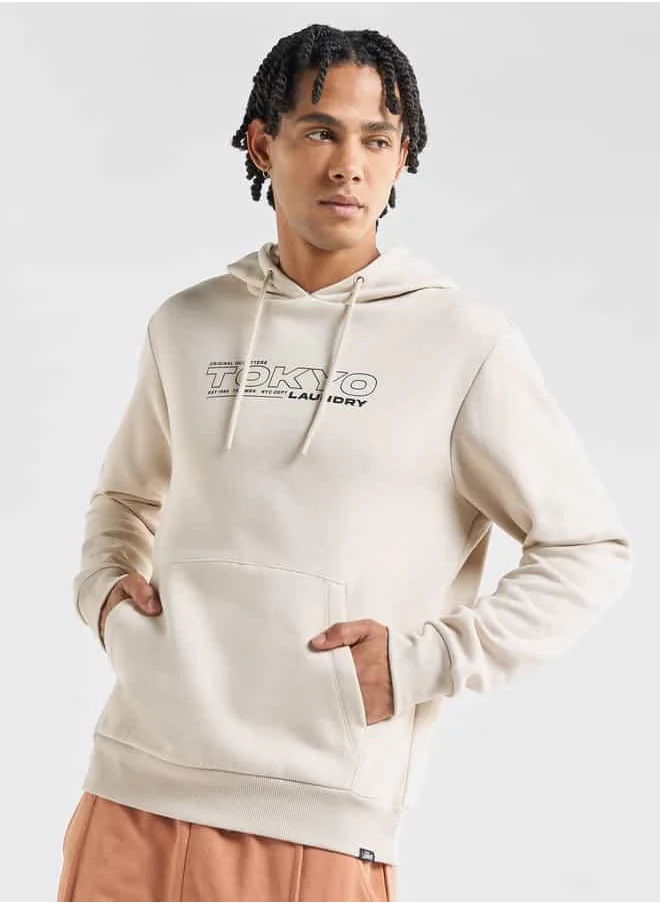 FAV Printed Hooded Sweatshirt with Long Sleeves