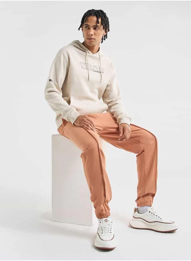 FAV Printed Hooded Sweatshirt with Long Sleeves