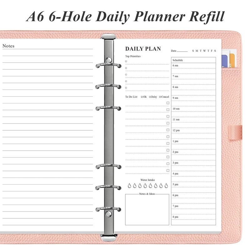 Yaridar (2-Pack) A6 Undated Daily Planner Refill - To Do List for Filofax Personal Binders, 160 Sheets/320 Pages Planner and Lined Refill, 6-Hole Punched, 3.75" x 6.75" - Image 4