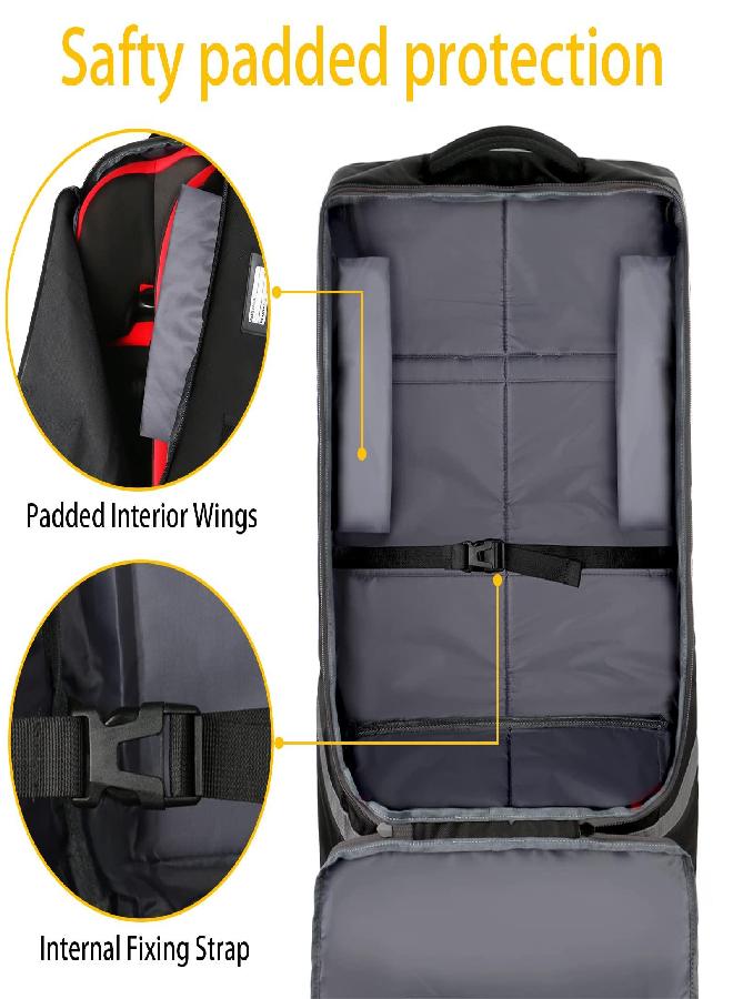 Yorepek Padded Car Seat Travel Backpack Bag,Durable Large Backpack for Car Seats,Airport Gate Check Bag,Carseat Carrier Bag,Infant Seat Travel Bag with Padded Shoulder Strap,Travel Carseat Cover,Black - Image 4